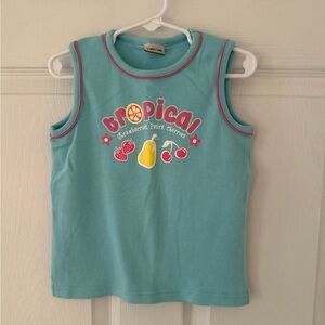 Cherokee Kids Tank Top - Teal with Fruit Design